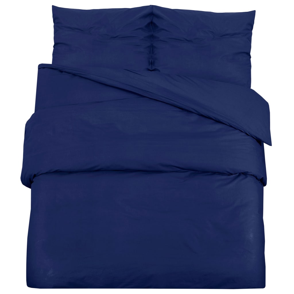 VIDAXL DUVET Overlay Set 260x240 cm Microfiber Navy Blue