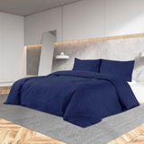 VIDAXL DUVET OVERLAY SET 200x220 cm Microfiber Navy Blue