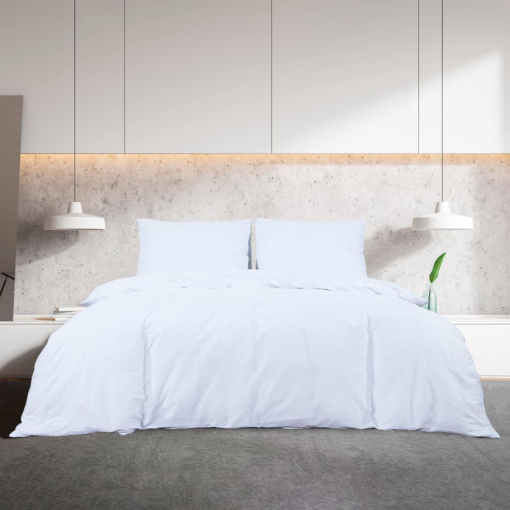 Vidaxl Duvet Overlay Set Leicht 155x220 cm Mikrofaser weiß