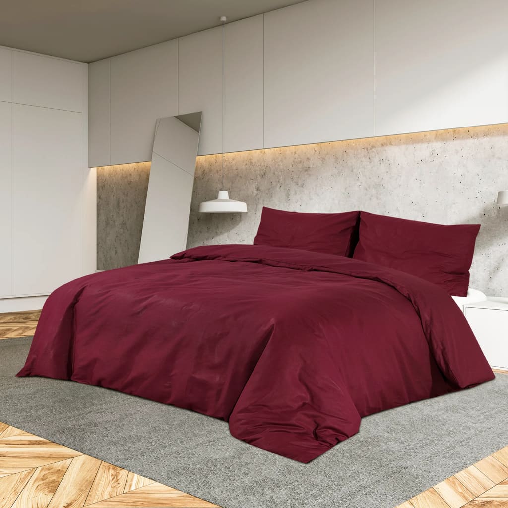 Vidaxl Duvet -Overlay -Set Leicht 220x240 cm Mikrofaser Bordeaux