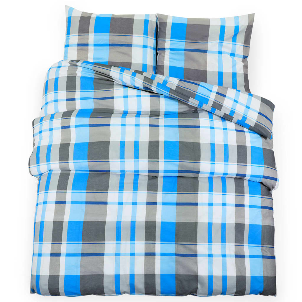 Vidaxl Duvet Overray Set 200x200 cm Baumwollblau und Grau