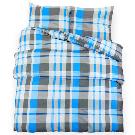 Vidaxl Duvet Overray Set 200x200 cm Baumwollblau und Grau