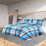 Vidaxl Duvet Overray Set 200x200 cm bomull blå og grå