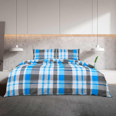 Vidaxl Duvet Overray Set 200x200 cm Baumwollblau und Grau