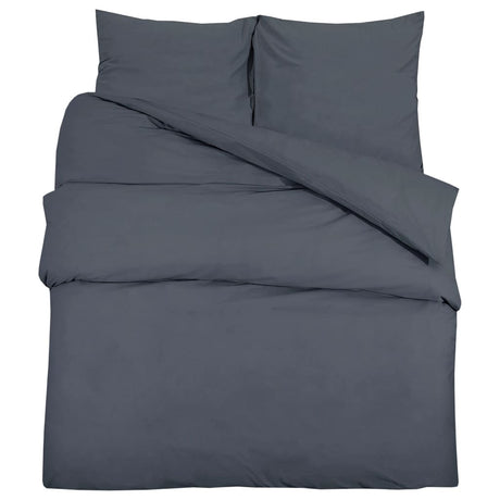 Vidaxl Duvet Overlay Set 200x200 cm Baumwoll -Anthrazit -gelöscht