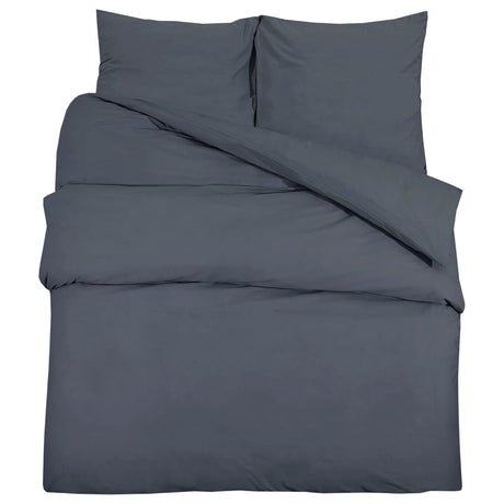 Vidaxl Duvet Crossing Set 240x220 cm Baumwoll -Anthrazit -ausgelöst