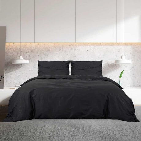 Vidaxl Duvet Overray Set 240x220 cm Baumwollschwarz