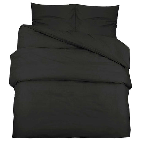 Vidaxl Duvet Overlay Set 200x200 cm Baumwollschwarz