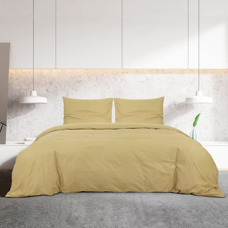 Vidaxl Duvet Crossing Set 135x200 cm Baumwolltaupe