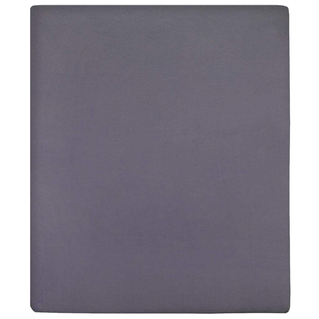 Vidaxl ausgestattete Blätter 2 ST Jersey 140x200 cm Baumwoll -Anthrazit -gelöscht