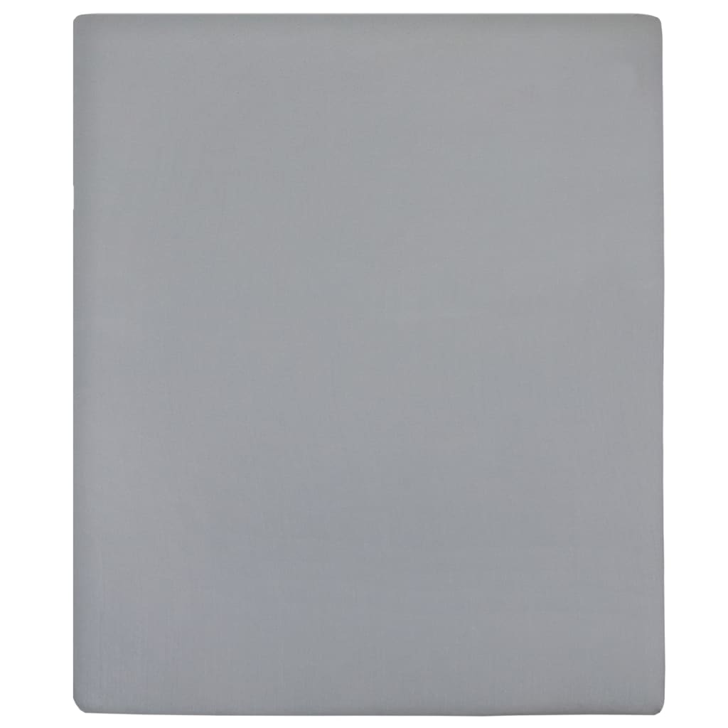 Vidaxl ausgestattete Laken 2 St Jersey 90x200 cm Baumwollgrau