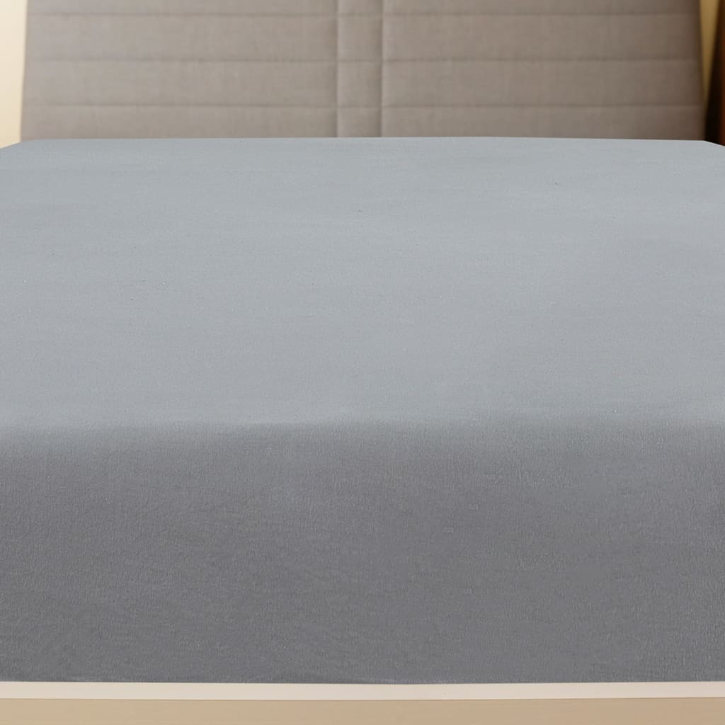 Vidaxl ausgestattete Laken 2 St Jersey 90x200 cm Baumwollgrau
