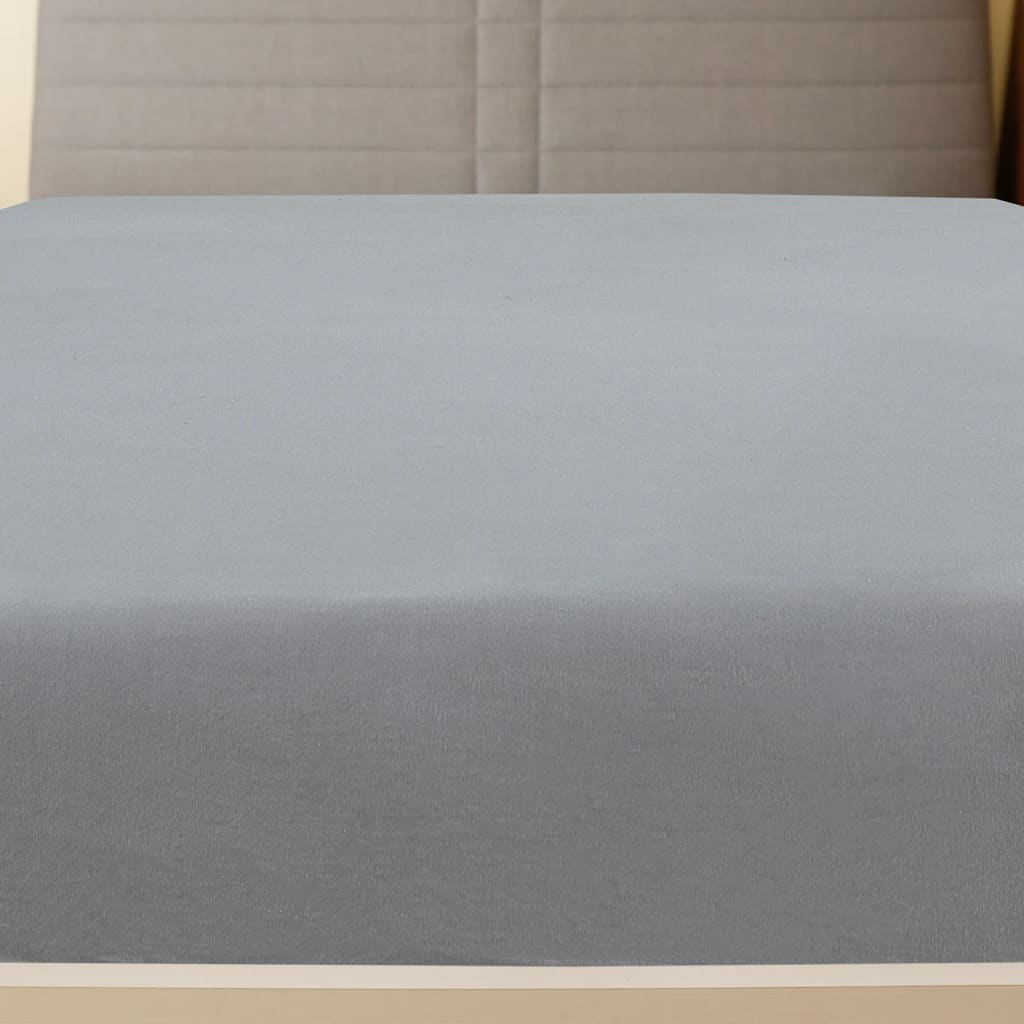 Vidaxl angepasstes Blatt Trikot 140x200 cm Baumwollgrau