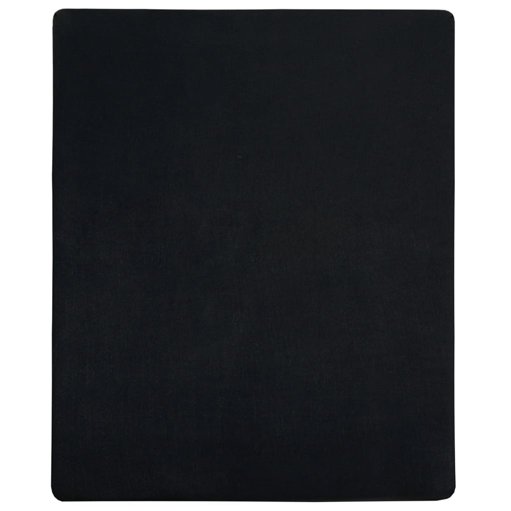 VIDAXL Foglio a monte Jersey 90x200 cm di cotone nero