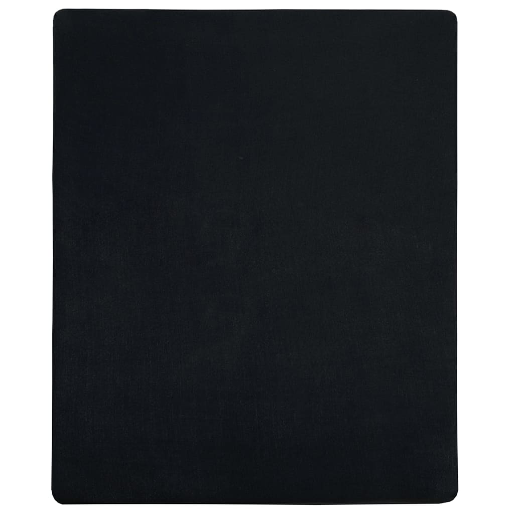 Vidaxl ausgestattete Blätter 2 St Jersey 100x200 cm Baumwolle Schwarz