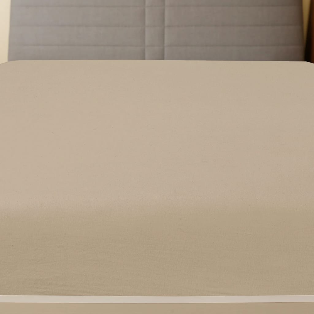 Vidaxl angepasstes Blatt Jersey 90x200 cm Baumwolltaupe