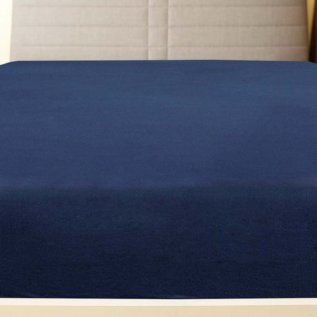 Vidaxl angepasstes Blatt Jersey 90x200 cm Baumwollmarine Blau