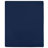 Vidaxl ausgestattete Blätter 2 St Jersey 90x200 cm Baumwollmarineblau