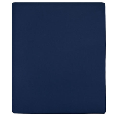 Vidaxl ausgestattete Laken 2 St Jersey 100x200 cm Baumwoll Marine Blau