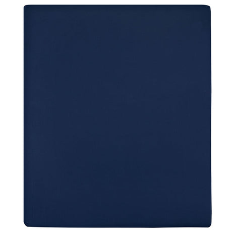 Vidaxl ausgestattete Blätter 2 St Jersey 140x200 cm Baumwoll Marine Blau
