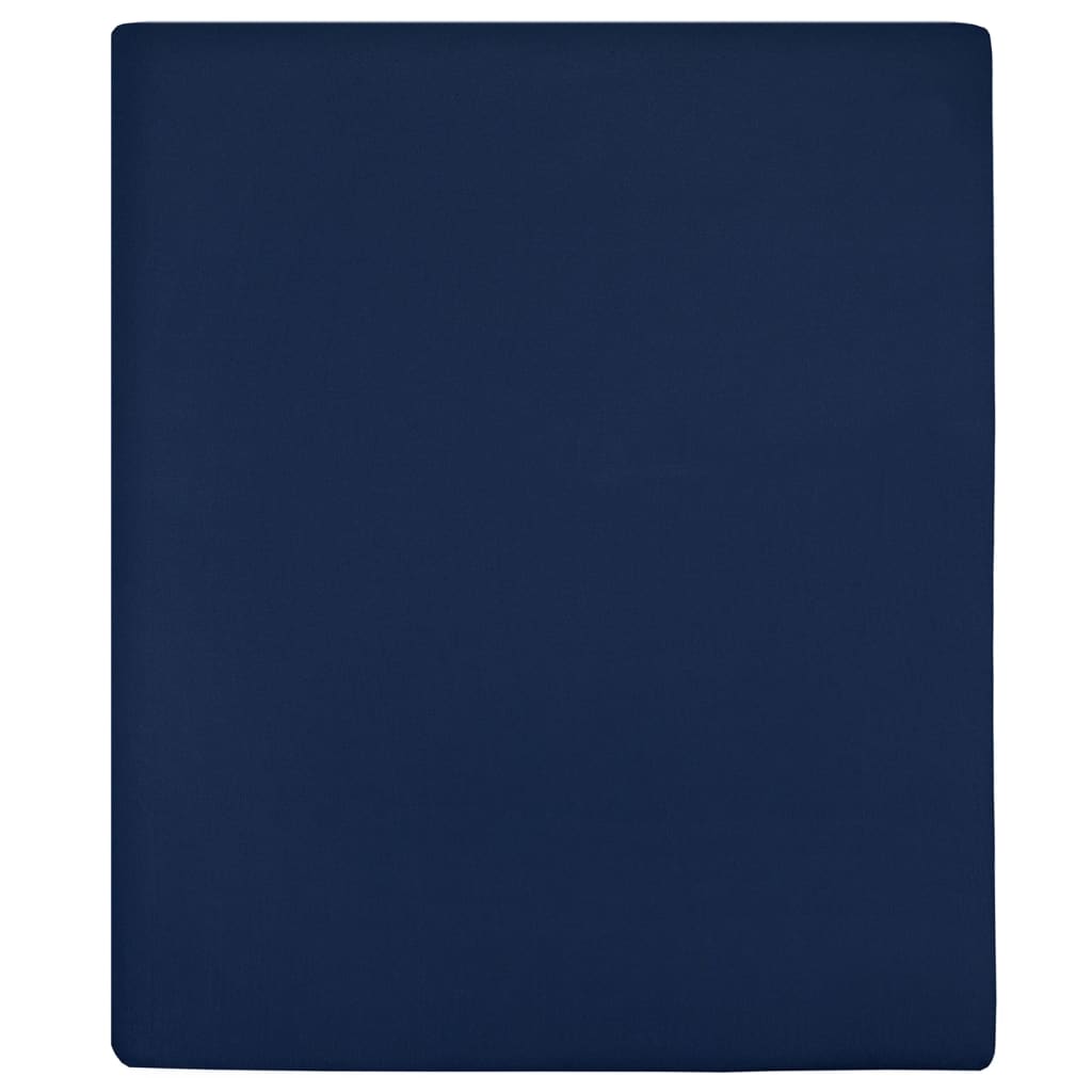 VIDAXL STADTE SHEITS 2 ST JERSEY 160X200 CM COTWON MARINEBLAUW