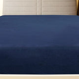 Vidaxl angepasstes Blatt Trikot 180x200 cm Baumwollmarineblau