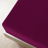 Vidaxl ausgestattete Blätter 2 St Jersey 90x200 cm Baumwollbordeaux rot