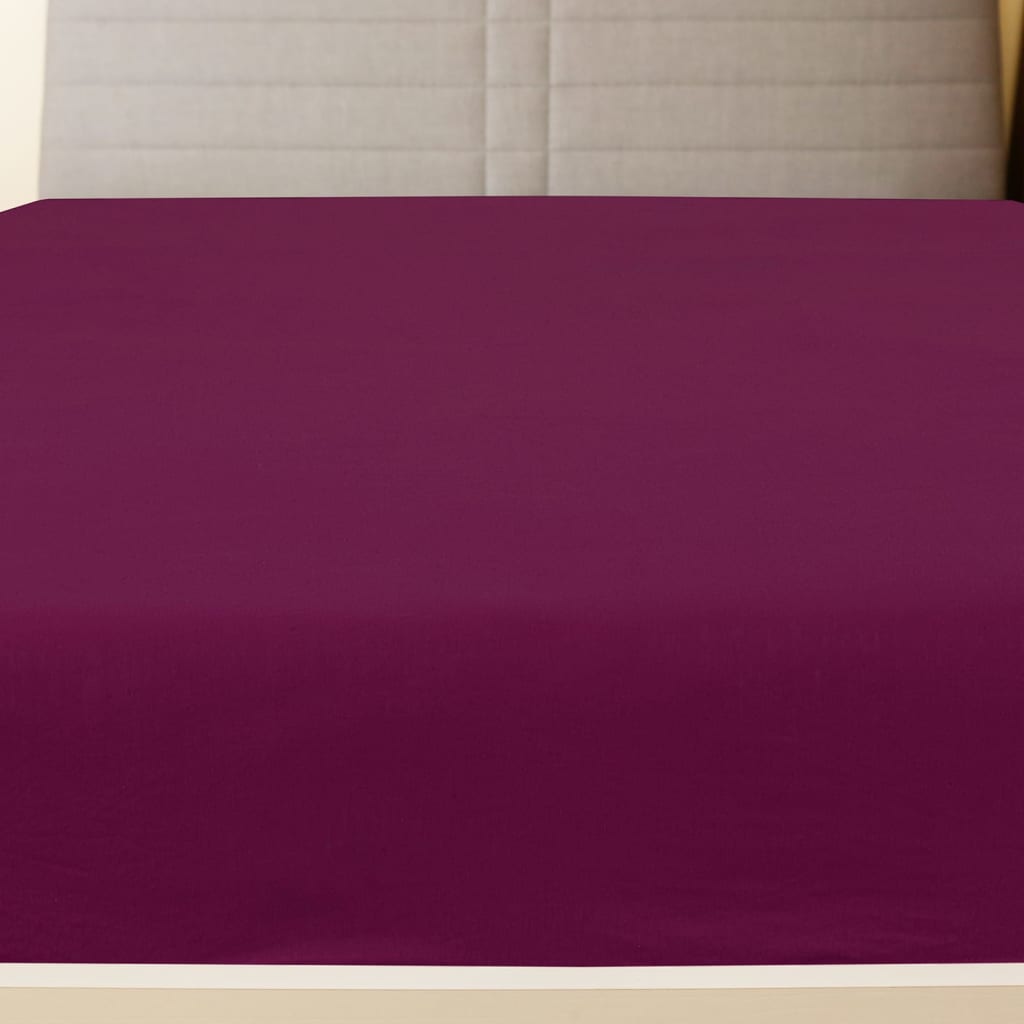 Vidaxl ausgestattete Laken 2 St Jersey 160x200 cm Baumwollburgundrot