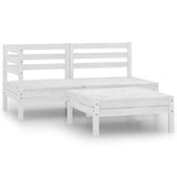 Vidaxl 3-delige loungeset massief grenenhout wit