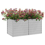 Plantador Vidaxl elevado 160x80x77 cm de acero galvanizado de plata