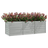 Vidaxl -Pflanzer erhöht 240 x 80 x 77 cm verzinktes Stahl Silber