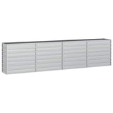 Vidaxl -Pflanzer erhöht 320x40x77 cm verzinktes Stahl Silber