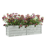 Vidaxl Planter je dvignil 160x40x45 cm pocinkano jekleno srebro