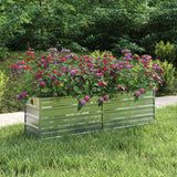 Vidaxl Planter je dvignil 160x40x45 cm pocinkano jekleno srebro