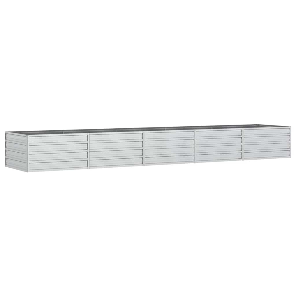 VIDAXL -Pflanzer erhöht 400 x 80 x 45 cm verzinktes Stahl Silber