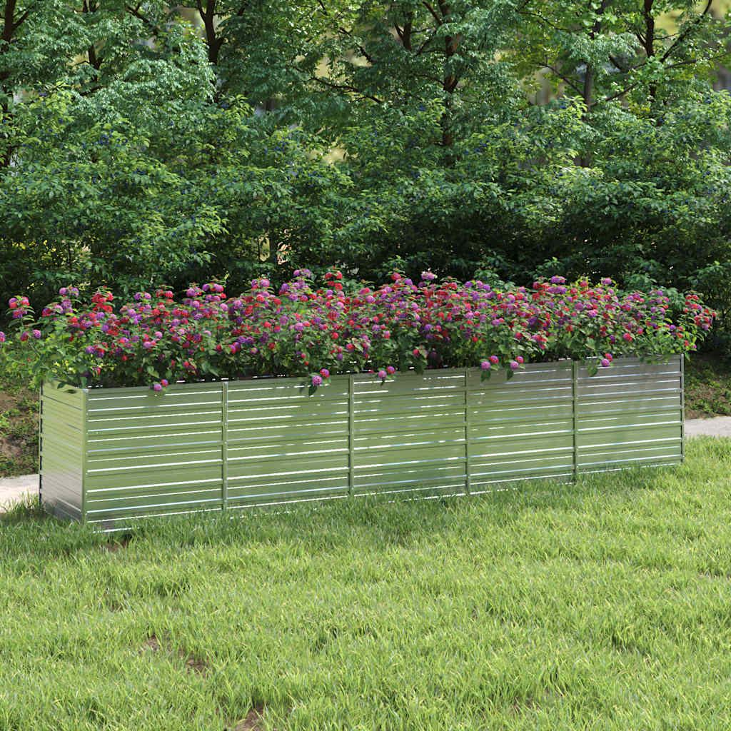 VIDAXL -Pflanzer erhöht 400 x 80 x 45 cm verzinktes Stahl Silber