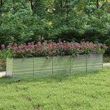 VIDAXL -Pflanzer erhöht 400 x 80 x 45 cm verzinktes Stahl Silber