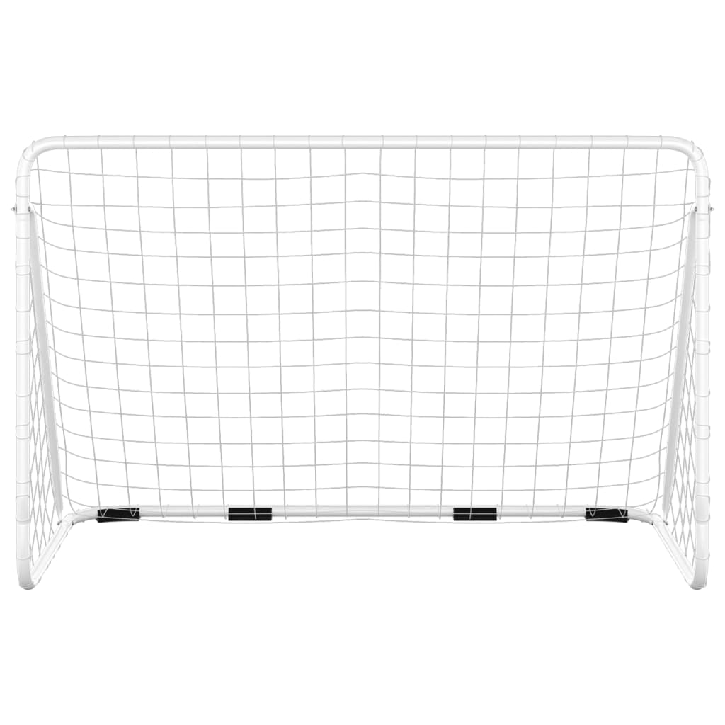 Objetivo de fútbol de Vidaxl con neto 180x90x120 cm de acero blanco