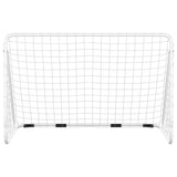 Vidaxl -Fußballtor mit Netto 180x90x120 cm Stahlweiß