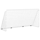 VIDAXL -Fußballtor mit Netto 366x122x182 cm Stahlweiß