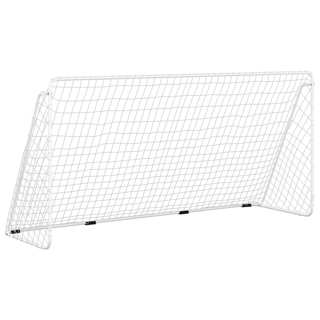 VIDAXL -Fußballtor mit Netto 366x122x182 cm Stahlweiß