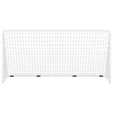 VIDAXL -Fußballtor mit Netto 366x122x182 cm Stahlweiß