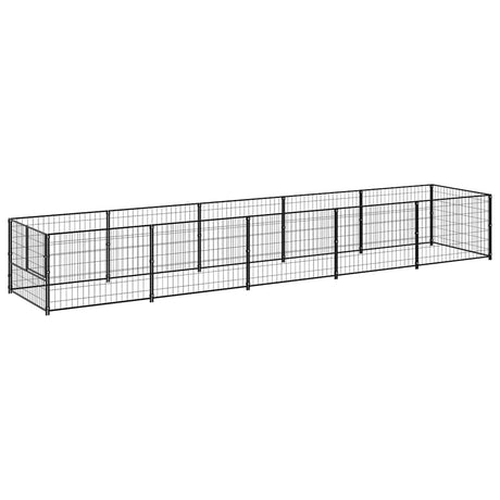 Vidaxxl Hundehütte 5 m² Stahl schwarz