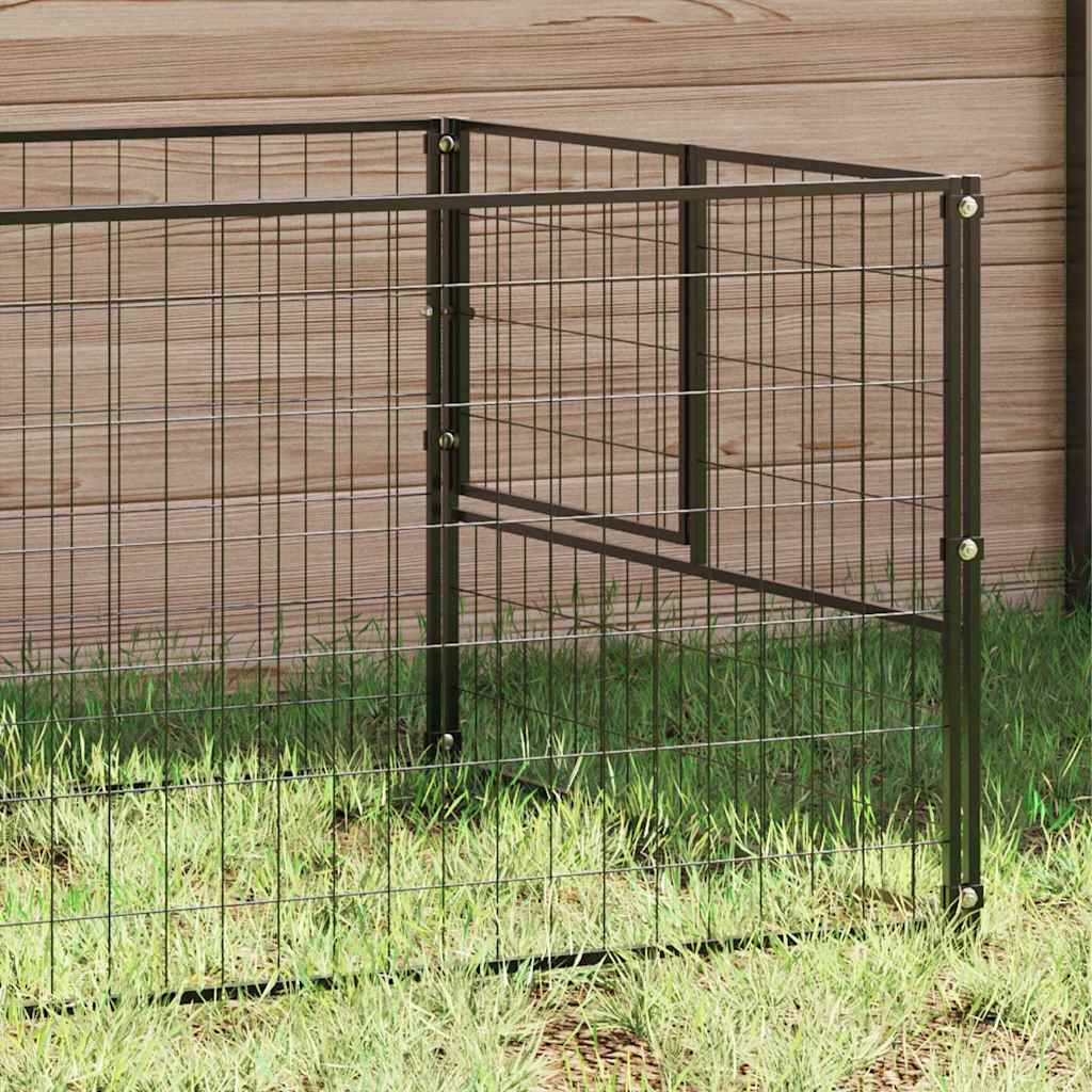 Vidaxxl Hundehütte 5 m² Stahl schwarz