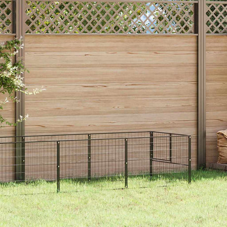 Vidaxxl Hundehütte 5 m² Stahl schwarz