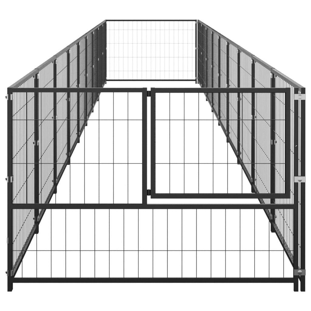 Vidaxl chien Kennel 9 m² en acier noir