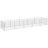 Vidaxl -Hund Kennel 5 m² Stahl Silberfarbe