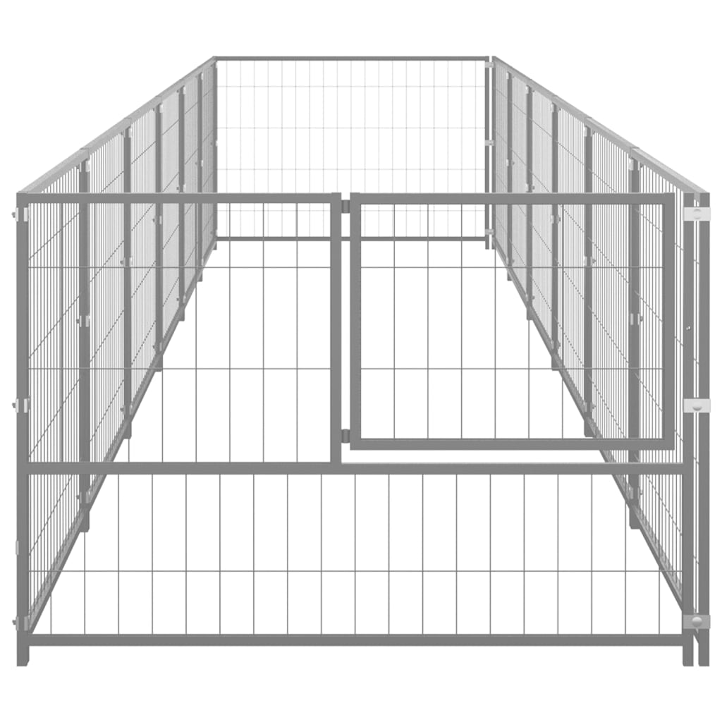 Vidaxl Dog Kennel 6 m² stalowy srebrny kolor