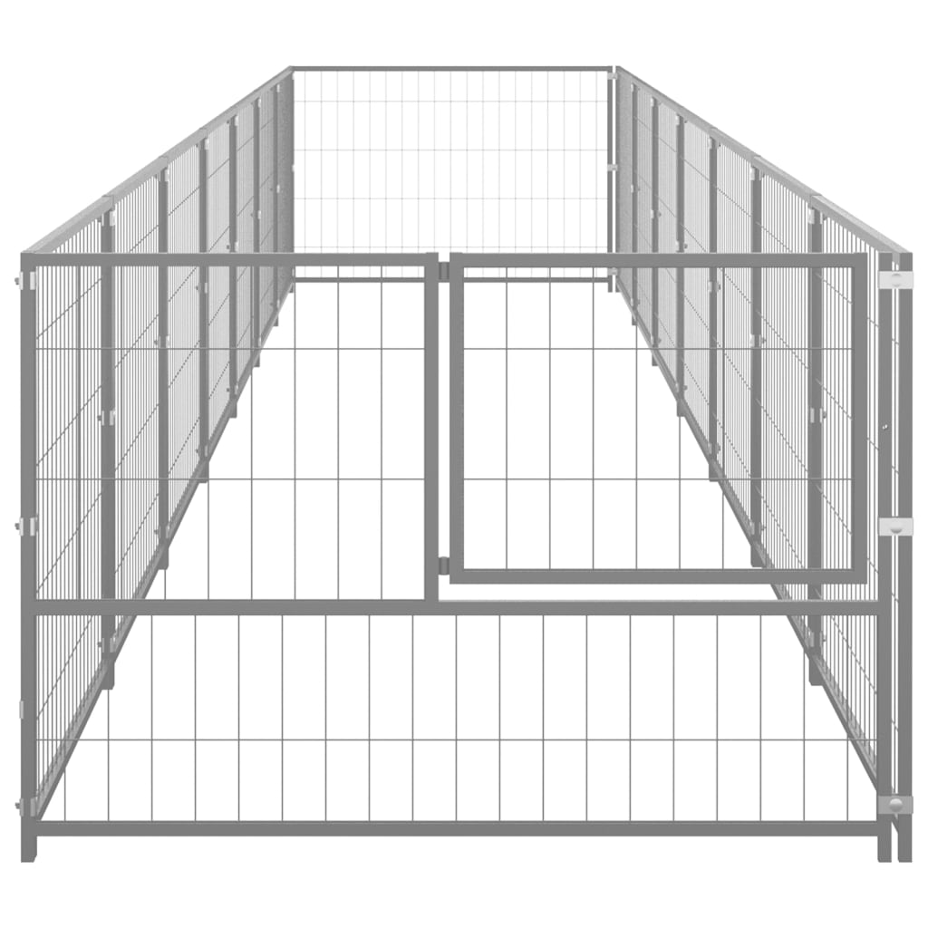 Vidaxl Hond Kennel 7 m² Stol Sëlwer faarweg