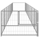 Vidaxl Dog Kennel 8 m² stål sølvfarvet